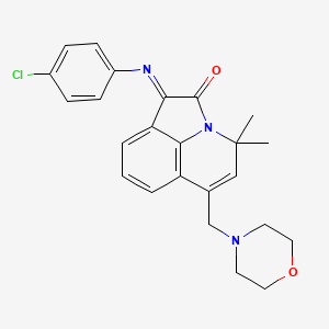 molecular formula C24H24ClN3O2 B11024717 1-[(4-chlorophenyl)imino]-4,4-dimethyl-6-(morpholinomethyl)-4H-pyrrolo[3,2,1-ij]quinolin-2(1H)-one 