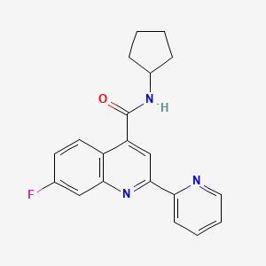 N-cyclopentyl-7-fluoro-2-(pyridin-2-yl)quinoline-4-carboxamide