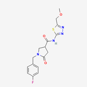 1-(4-fluorobenzyl)-N-[(2E)-5-(methoxymethyl)-1,3,4-thiadiazol-2(3H)-ylidene]-5-oxopyrrolidine-3-carboxamide