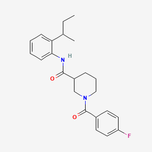 molecular formula C23H27FN2O2 B11024768 N-[2-(butan-2-yl)phenyl]-1-[(4-fluorophenyl)carbonyl]piperidine-3-carboxamide 