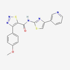 molecular formula C18H13N5O2S2 B11024773 4-(4-methoxyphenyl)-N-[4-(pyridin-3-yl)-1,3-thiazol-2-yl]-1,2,3-thiadiazole-5-carboxamide 