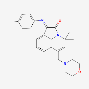 molecular formula C25H27N3O2 B11024792 4,4-dimethyl-1-[(4-methylphenyl)imino]-6-(morpholinomethyl)-4H-pyrrolo[3,2,1-ij]quinolin-2(1H)-one 