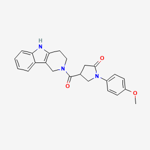 molecular formula C23H23N3O3 B11024800 1-(4-methoxyphenyl)-4-(1,3,4,5-tetrahydro-2H-pyrido[4,3-b]indol-2-ylcarbonyl)pyrrolidin-2-one 