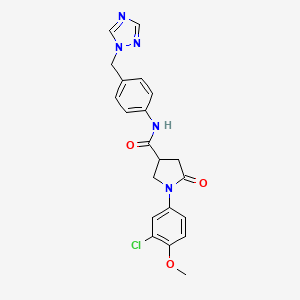 1-(3-chloro-4-methoxyphenyl)-5-oxo-N-[4-(1H-1,2,4-triazol-1-ylmethyl)phenyl]pyrrolidine-3-carboxamide