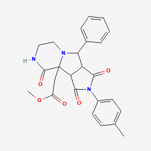 molecular formula C25H25N3O5 B11024876 methyl 2-[4-(4-methylphenyl)-3,5,12-trioxo-7-phenyl-4,8,11-triazatricyclo[6.4.0.02,6]dodecan-1-yl]acetate 