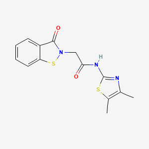 N-[(2Z)-4,5-dimethyl-1,3-thiazol-2(3H)-ylidene]-2-(3-oxo-1,2-benzothiazol-2(3H)-yl)acetamide