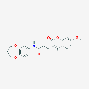 N-(3,4-dihydro-2H-1,5-benzodioxepin-7-yl)-3-(7-methoxy-4,8-dimethyl-2-oxo-2H-chromen-3-yl)propanamide