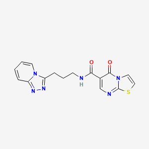 molecular formula C16H14N6O2S B11024915 5-oxo-N-[3-([1,2,4]triazolo[4,3-a]pyridin-3-yl)propyl]-5H-[1,3]thiazolo[3,2-a]pyrimidine-6-carboxamide 