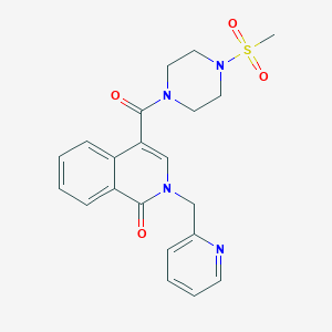 molecular formula C21H22N4O4S B11024921 4-{[4-(methylsulfonyl)piperazin-1-yl]carbonyl}-2-(pyridin-2-ylmethyl)isoquinolin-1(2H)-one 