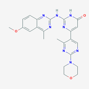 2-[(6-methoxy-4-methyl-2-quinazolinyl)amino]-6-(4-methyl-2-morpholino-5-pyrimidinyl)-4(3H)-pyrimidinone