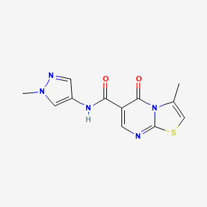 molecular formula C12H11N5O2S B11024964 3-methyl-N-(1-methyl-1H-pyrazol-4-yl)-5-oxo-5H-[1,3]thiazolo[3,2-a]pyrimidine-6-carboxamide 