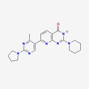 molecular formula C21H25N7O B11025005 7-[4-methyl-2-(pyrrolidin-1-yl)pyrimidin-5-yl]-2-(piperidin-1-yl)pyrido[2,3-d]pyrimidin-4(3H)-one 