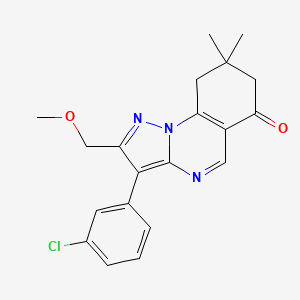 molecular formula C20H20ClN3O2 B11025013 3-(3-chlorophenyl)-2-(methoxymethyl)-8,8-dimethyl-8,9-dihydropyrazolo[1,5-a]quinazolin-6(7H)-one 