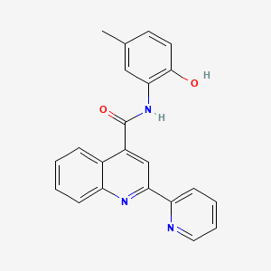 molecular formula C22H17N3O2 B11025047 N-(2-hydroxy-5-methylphenyl)-2-(pyridin-2-yl)quinoline-4-carboxamide 