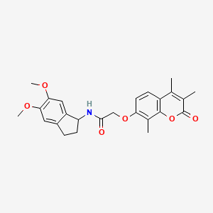 N-(5,6-dimethoxy-2,3-dihydro-1H-inden-1-yl)-2-[(3,4,8-trimethyl-2-oxo-2H-chromen-7-yl)oxy]acetamide