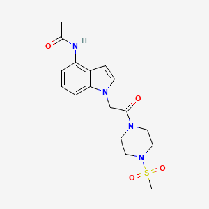 molecular formula C17H22N4O4S B11025116 N-(1-{2-[4-(methylsulfonyl)piperazin-1-yl]-2-oxoethyl}-1H-indol-4-yl)acetamide 