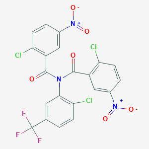 molecular formula C21H9Cl3F3N3O6 B11025120 2-chloro-N-(2-chloro-5-nitrobenzoyl)-N-[2-chloro-5-(trifluoromethyl)phenyl]-5-nitrobenzamide 