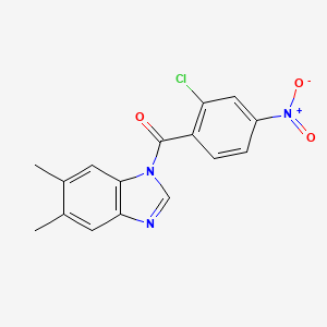 molecular formula C16H12ClN3O3 B11025151 (2-chloro-4-nitrophenyl)(5,6-dimethyl-1H-benzimidazol-1-yl)methanone 