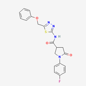 1-(4-fluorophenyl)-5-oxo-N-[(2E)-5-(phenoxymethyl)-1,3,4-thiadiazol-2(3H)-ylidene]pyrrolidine-3-carboxamide