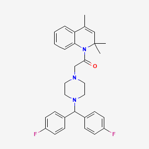 molecular formula C31H33F2N3O B11025160 2-{4-[bis(4-fluorophenyl)methyl]piperazin-1-yl}-1-(2,2,4-trimethylquinolin-1(2H)-yl)ethanone 