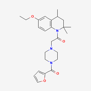 molecular formula C25H33N3O4 B11025167 1-(6-ethoxy-2,2,4-trimethyl-3,4-dihydroquinolin-1(2H)-yl)-2-[4-(furan-2-ylcarbonyl)piperazin-1-yl]ethanone 