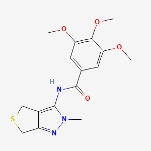 molecular formula C16H19N3O4S B11025175 3,4,5-trimethoxy-N-(2-methyl-2,6-dihydro-4H-thieno[3,4-c]pyrazol-3-yl)benzamide 