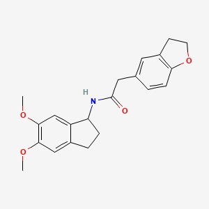 molecular formula C21H23NO4 B11025183 2-(2,3-dihydro-1-benzofuran-5-yl)-N-(5,6-dimethoxy-2,3-dihydro-1H-inden-1-yl)acetamide 