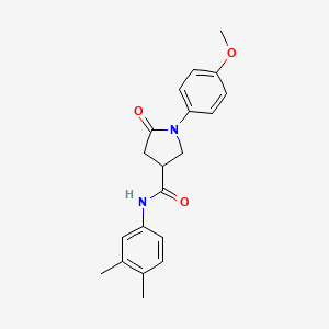 molecular formula C20H22N2O3 B11025196 N-(3,4-dimethylphenyl)-1-(4-methoxyphenyl)-5-oxopyrrolidine-3-carboxamide 