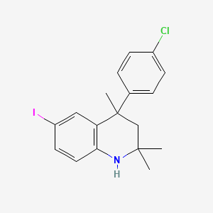 4-(4-Chlorophenyl)-6-iodo-2,2,4-trimethyl-1,2,3,4-tetrahydroquinoline