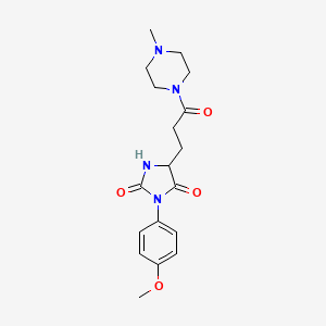 3-(4-Methoxyphenyl)-5-[3-(4-methylpiperazin-1-yl)-3-oxopropyl]imidazolidine-2,4-dione