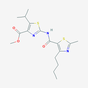 molecular formula C17H23N3O3S2 B11025276 Methyl 2-{[(4-butyl-2-methyl-1,3-thiazol-5-yl)carbonyl]amino}-5-(propan-2-yl)-1,3-thiazole-4-carboxylate 