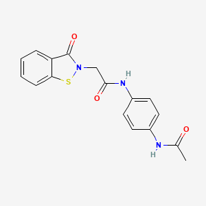 molecular formula C17H15N3O3S B11025283 N-[4-(acetylamino)phenyl]-2-(3-oxo-1,2-benzothiazol-2(3H)-yl)acetamide 