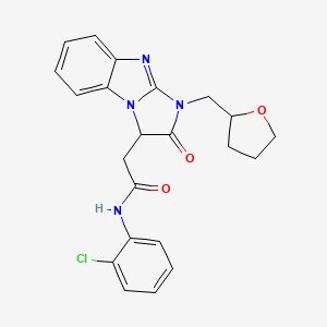 molecular formula C22H21ClN4O3 B11025300 N-(2-chlorophenyl)-2-[2-oxo-1-(tetrahydrofuran-2-ylmethyl)-2,3-dihydro-1H-imidazo[1,2-a]benzimidazol-3-yl]acetamide 