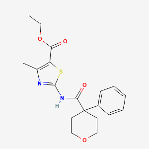 molecular formula C19H22N2O4S B11025301 ethyl 4-methyl-2-{[(4-phenyltetrahydro-2H-pyran-4-yl)carbonyl]amino}-1,3-thiazole-5-carboxylate 