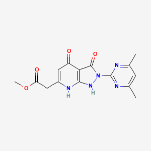 molecular formula C15H15N5O4 B11025306 methyl [2-(4,6-dimethylpyrimidin-2-yl)-3,4-dioxo-2,3,4,7-tetrahydro-1H-pyrazolo[3,4-b]pyridin-6-yl]acetate 