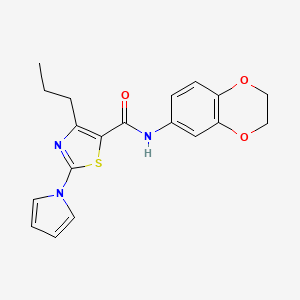 molecular formula C19H19N3O3S B11025312 N-(2,3-dihydro-1,4-benzodioxin-6-yl)-4-propyl-2-(1H-pyrrol-1-yl)-1,3-thiazole-5-carboxamide 