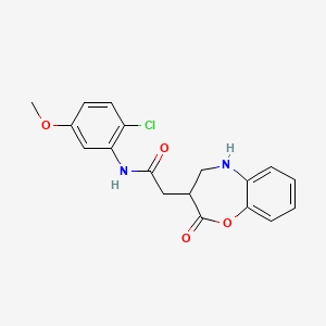 molecular formula C18H17ClN2O4 B11025321 N-(2-chloro-5-methoxyphenyl)-2-(2-oxo-2,3,4,5-tetrahydro-1,5-benzoxazepin-3-yl)acetamide 