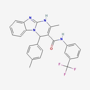 2-methyl-4-(4-methylphenyl)-N-[3-(trifluoromethyl)phenyl]-1,4-dihydropyrimido[1,2-a]benzimidazole-3-carboxamide