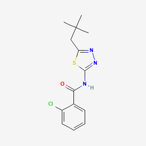 2-chloro-N-[5-(2,2-dimethylpropyl)-1,3,4-thiadiazol-2-yl]benzamide