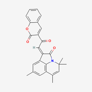 molecular formula C26H21NO4 B11025342 (1Z)-4,4,6,8-tetramethyl-1-[2-oxo-2-(2-oxo-2H-chromen-3-yl)ethylidene]-4H-pyrrolo[3,2,1-ij]quinolin-2(1H)-one 