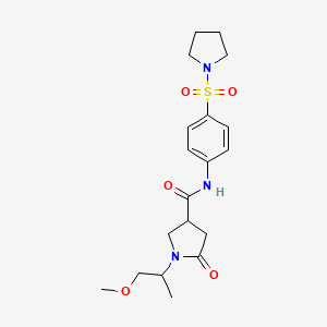 molecular formula C19H27N3O5S B11025343 1-(1-methoxypropan-2-yl)-5-oxo-N-[4-(pyrrolidin-1-ylsulfonyl)phenyl]pyrrolidine-3-carboxamide 