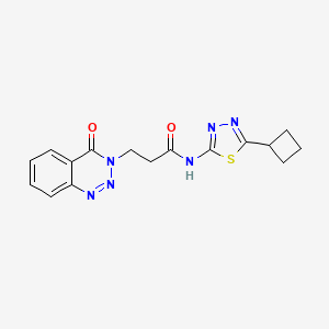 N-[(2Z)-5-cyclobutyl-1,3,4-thiadiazol-2(3H)-ylidene]-3-(4-oxo-1,2,3-benzotriazin-3(4H)-yl)propanamide