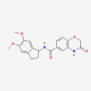 molecular formula C20H20N2O5 B11025373 N-(5,6-dimethoxy-2,3-dihydro-1H-inden-1-yl)-3-oxo-3,4-dihydro-2H-1,4-benzoxazine-6-carboxamide 