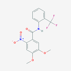 4,5-dimethoxy-2-nitro-N-[2-(trifluoromethyl)phenyl]benzamide