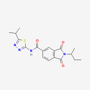 molecular formula C18H20N4O3S B11025398 2-(butan-2-yl)-1,3-dioxo-N-[(2E)-5-(propan-2-yl)-1,3,4-thiadiazol-2(3H)-ylidene]-2,3-dihydro-1H-isoindole-5-carboxamide 