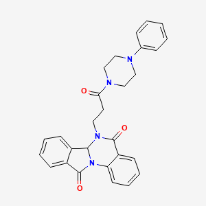 molecular formula C28H26N4O3 B11025400 6-[3-Oxo-3-(4-phenylpiperazino)propyl]-6,6A-dihydroisoindolo[2,1-A]quinazoline-5,11-dione 