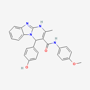 molecular formula C25H22N4O3 B11025424 4-(4-hydroxyphenyl)-N-(4-methoxyphenyl)-2-methyl-1,4-dihydropyrimido[1,2-a]benzimidazole-3-carboxamide 