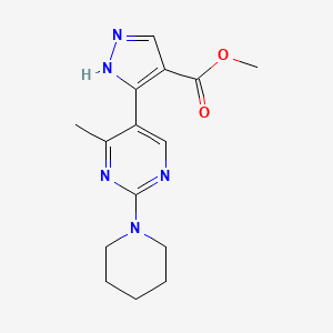 Methyl 5-(4-methyl-2-piperidino-5-pyrimidinyl)-1H-pyrazole-4-carboxylate