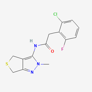 molecular formula C14H13ClFN3OS B11025444 2-(2-chloro-6-fluorophenyl)-N-(2-methyl-2,6-dihydro-4H-thieno[3,4-c]pyrazol-3-yl)acetamide 