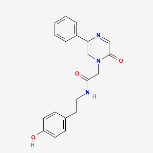 molecular formula C20H19N3O3 B11025516 N-[2-(4-hydroxyphenyl)ethyl]-2-(2-oxo-5-phenylpyrazin-1(2H)-yl)acetamide 